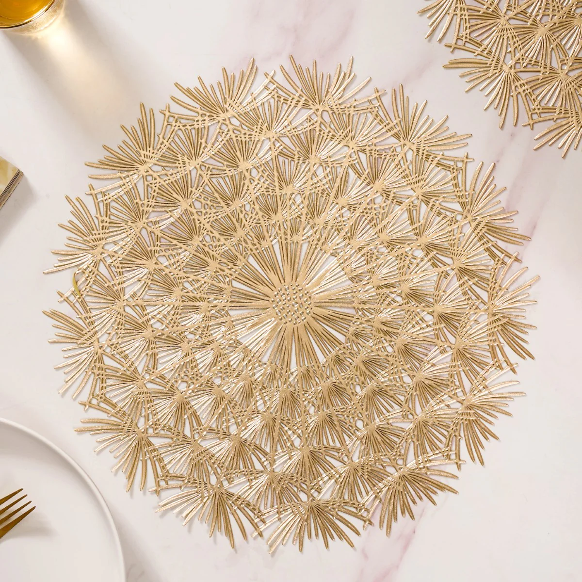Dandelion Table Mat Set Of 6 Gold - Image 9