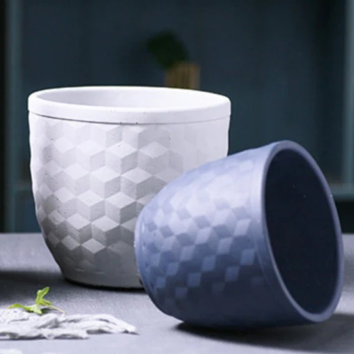 Dark Toned Hexagonal Pattern Pot - Image 9