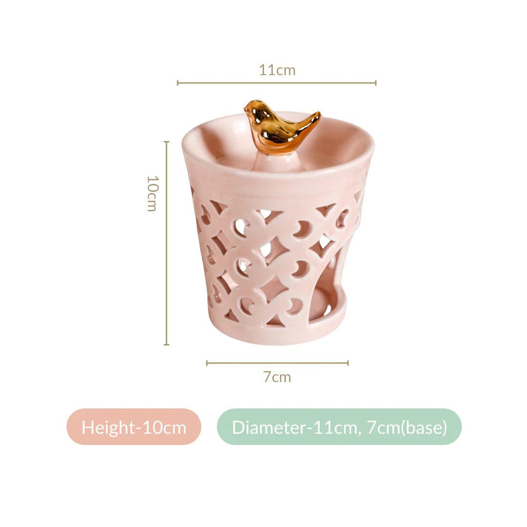 Decorative Ceramic Aroma Diffuser Set Of 2 Pink - Image 5