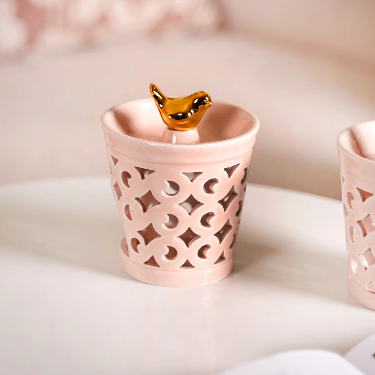 Decorative Ceramic Aroma Diffuser Set Of 2 Pink - Image 7