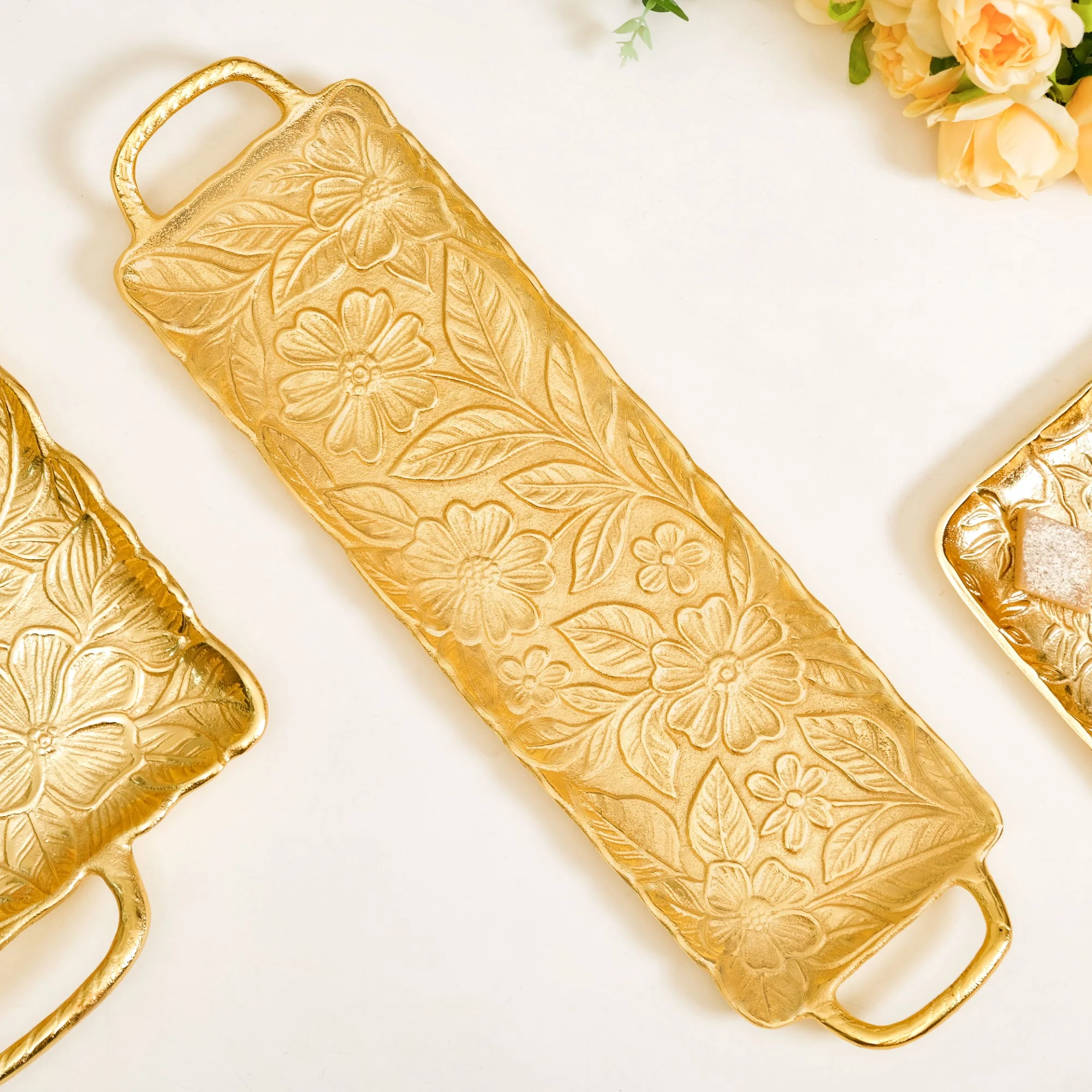 Decorative Royalcore Long Gold Tray - Image 7