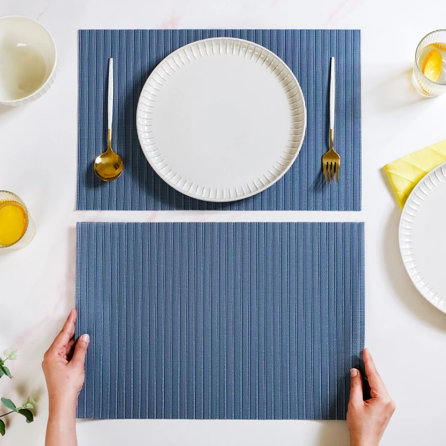Deep Blue Dinner Table Mat Set Of 6 - Image 3