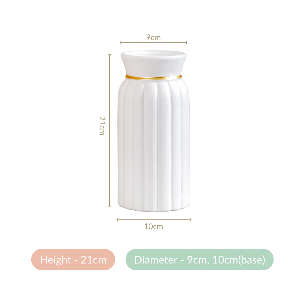 Delicate Vintage Ceramic Flower Vase For Living Room White - Image 5