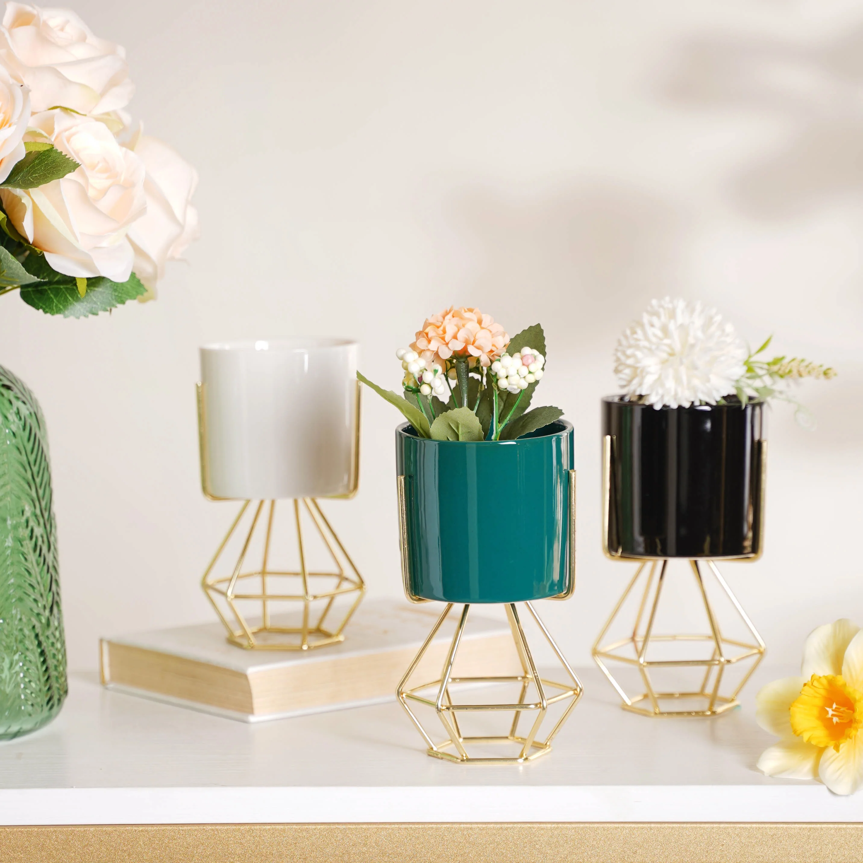 Designed Stand Cylindrical Pot - Image 2
