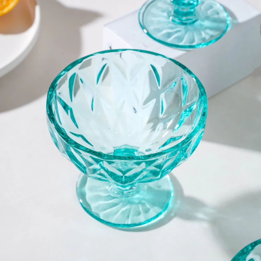 Dessert Serving Bowl Teal Set Of 6 300 ml - Image 9