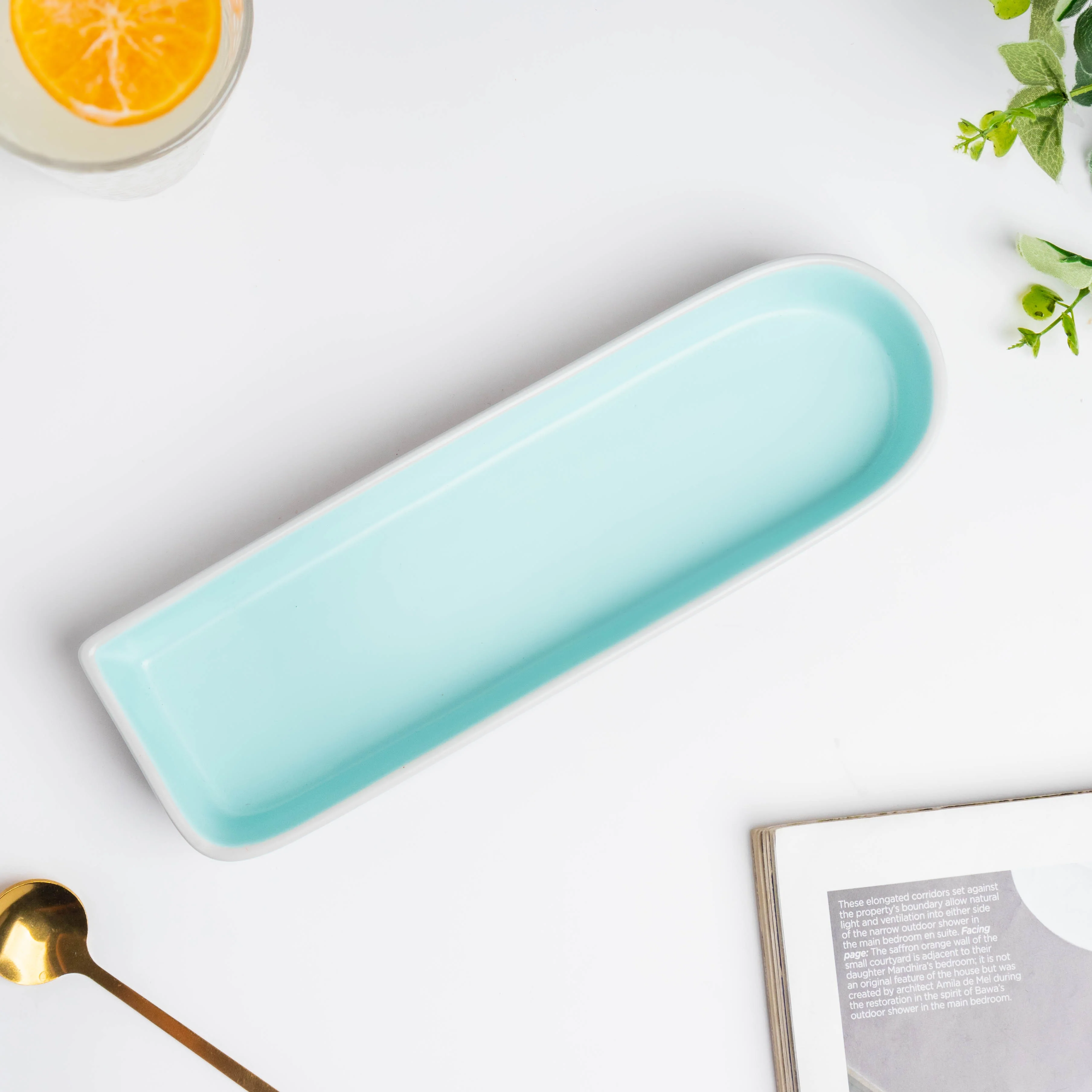 Dew Blue Long Plate 9 Inch - Image 4