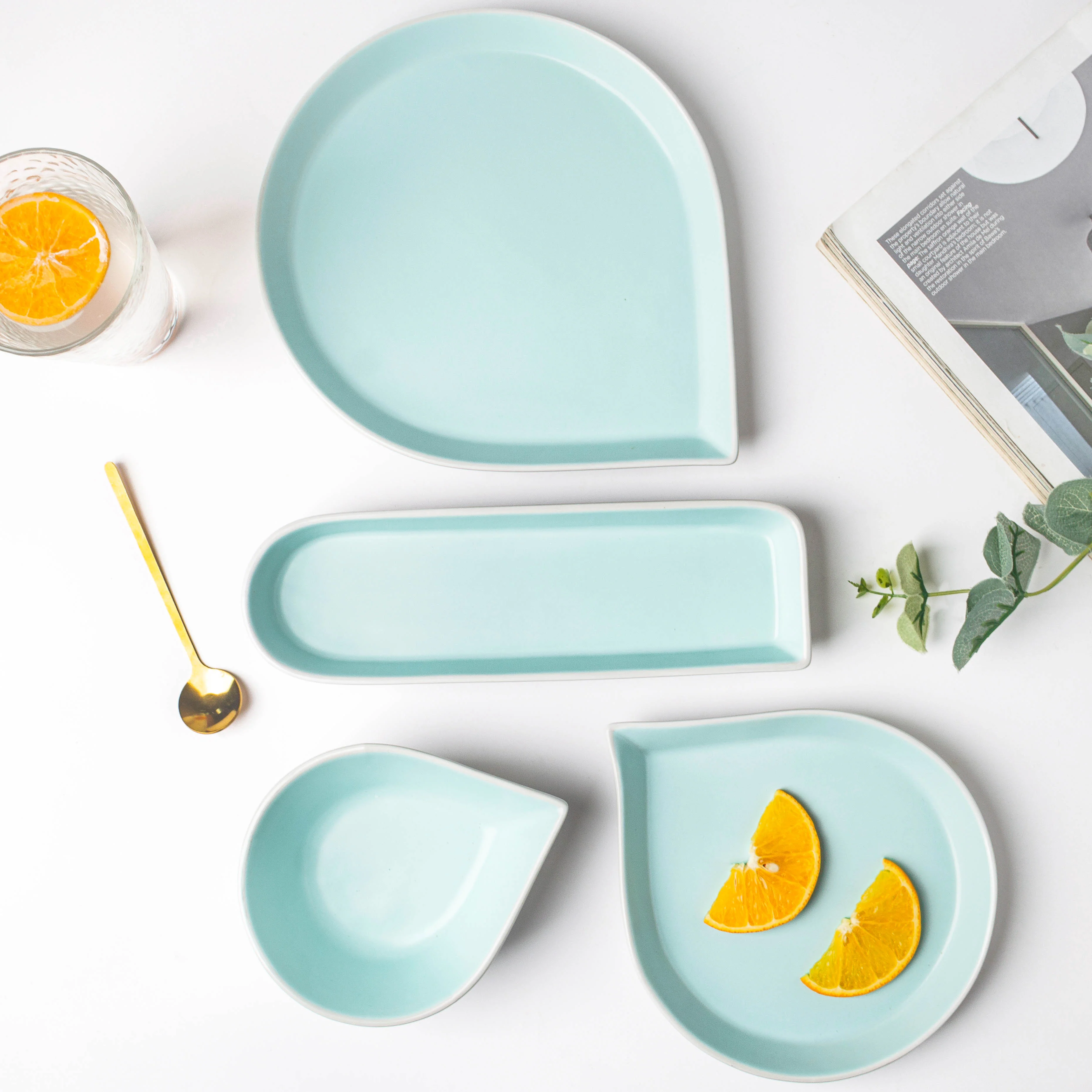 Dew Tiffany Blue Raindrop Snack Plate 10 Inch - Image 7