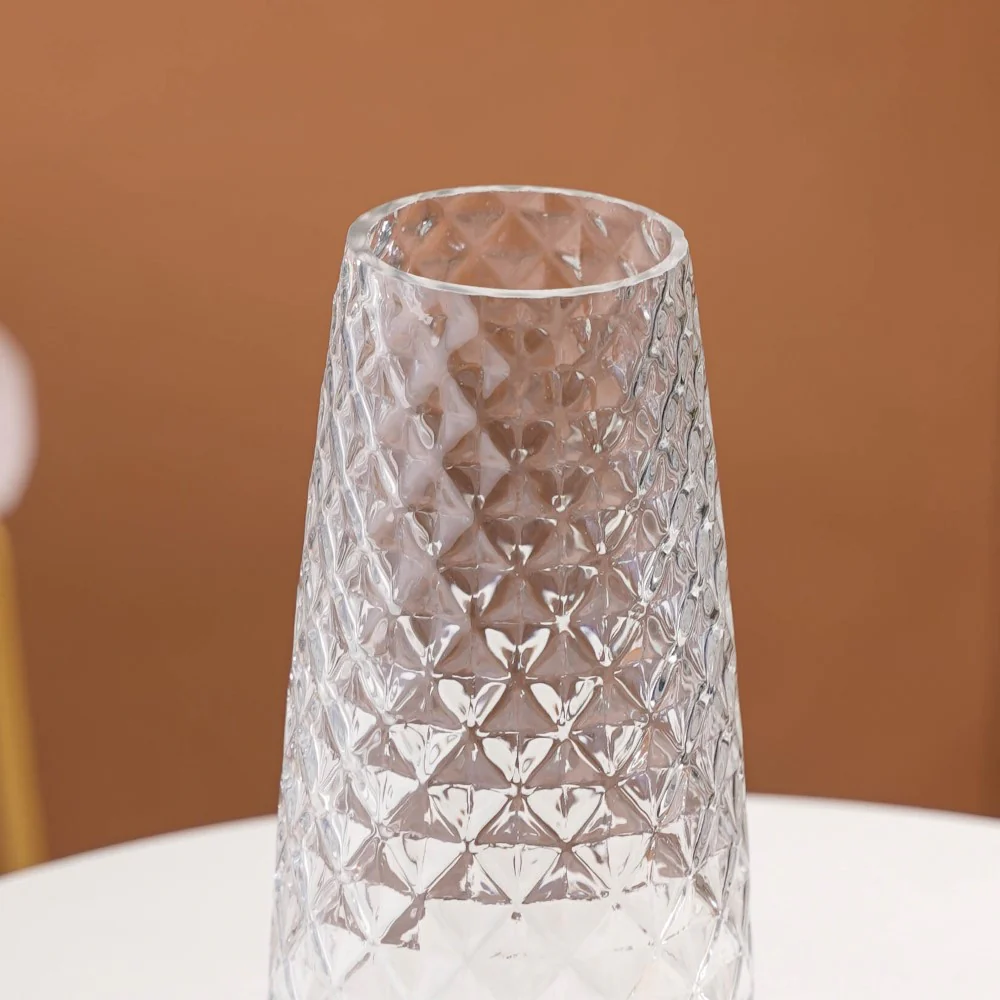 Diamante Clear Glass Flower Vase - Image 5