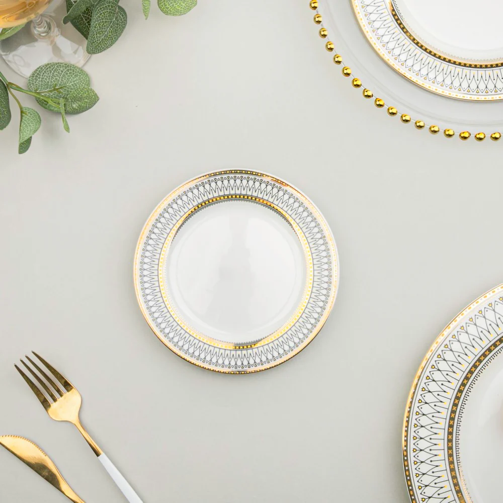 Gold Detailed Glam Dessert Plate - Image 4