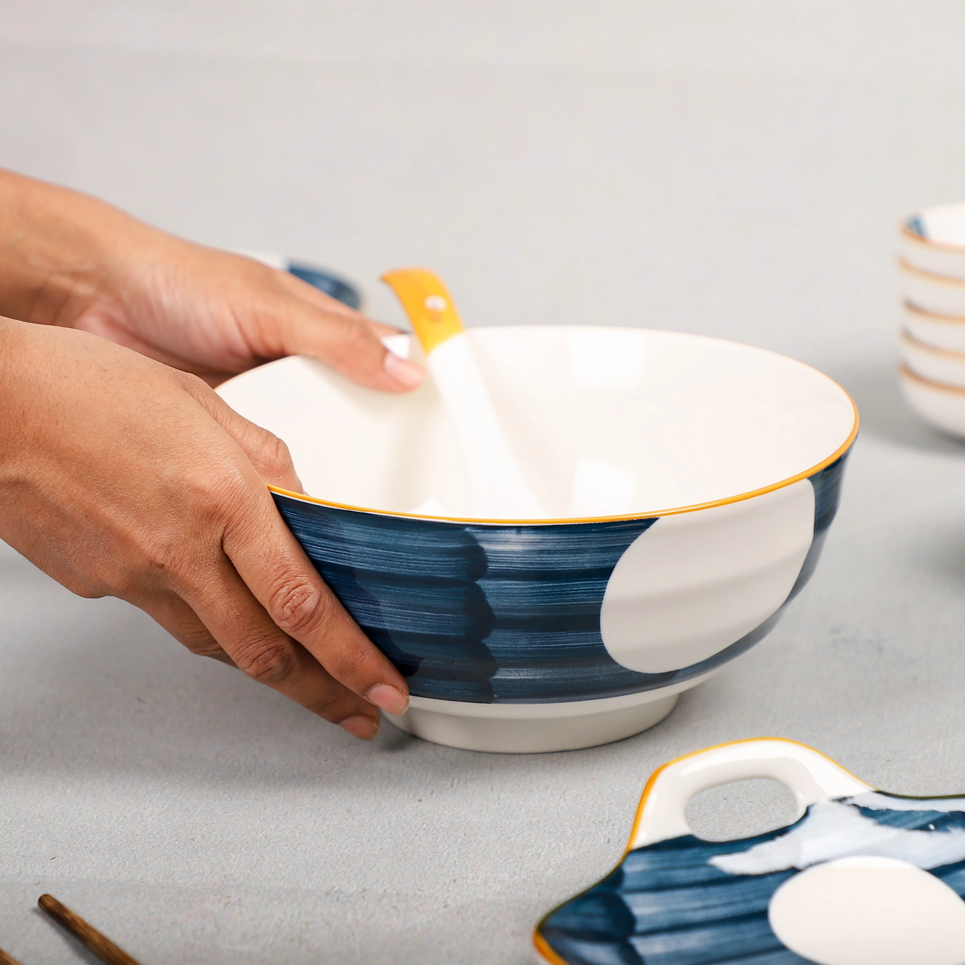Hand painted Dinner Set Nitori - Image 7