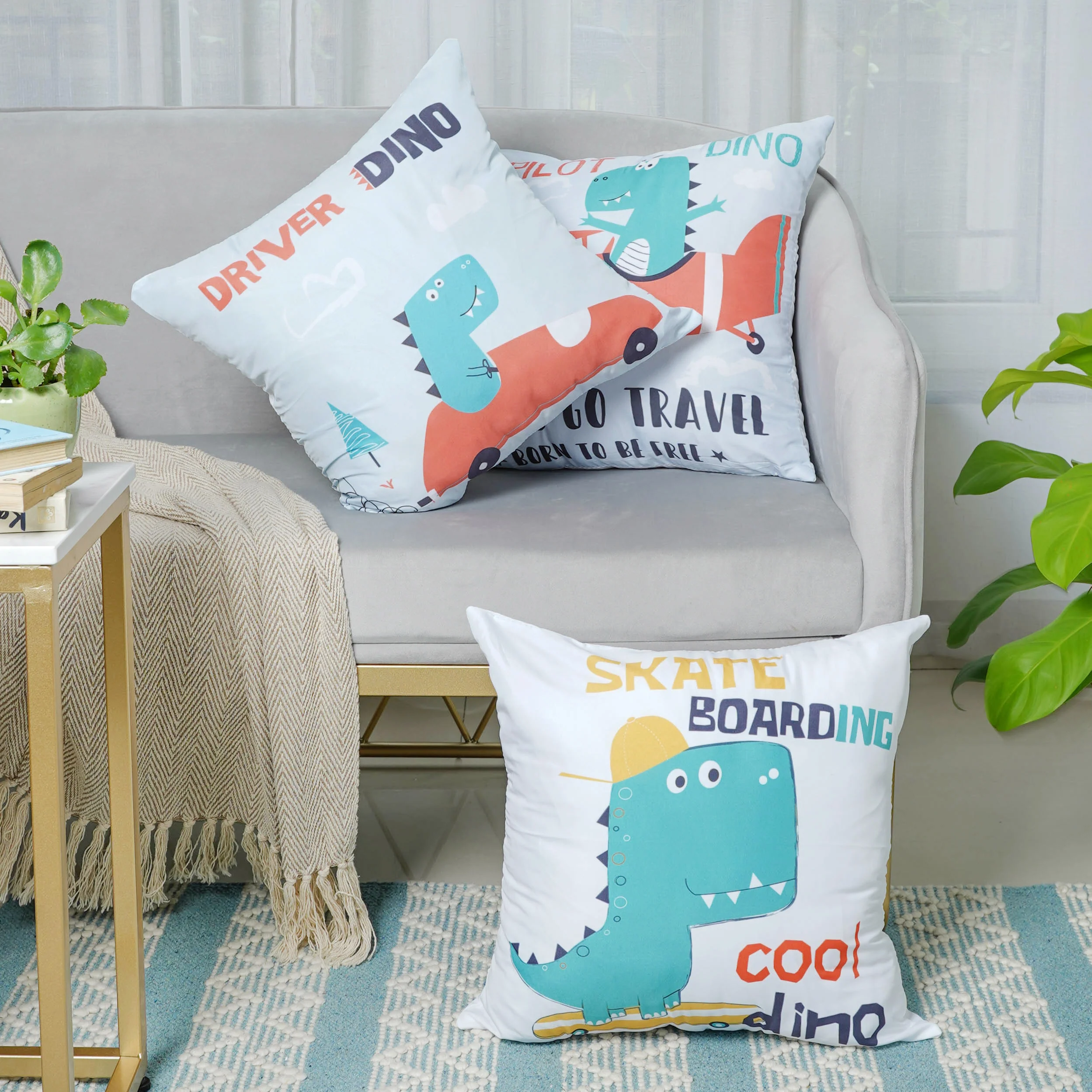 Dinosaur Pillow Cover Set of 3 - Image 4