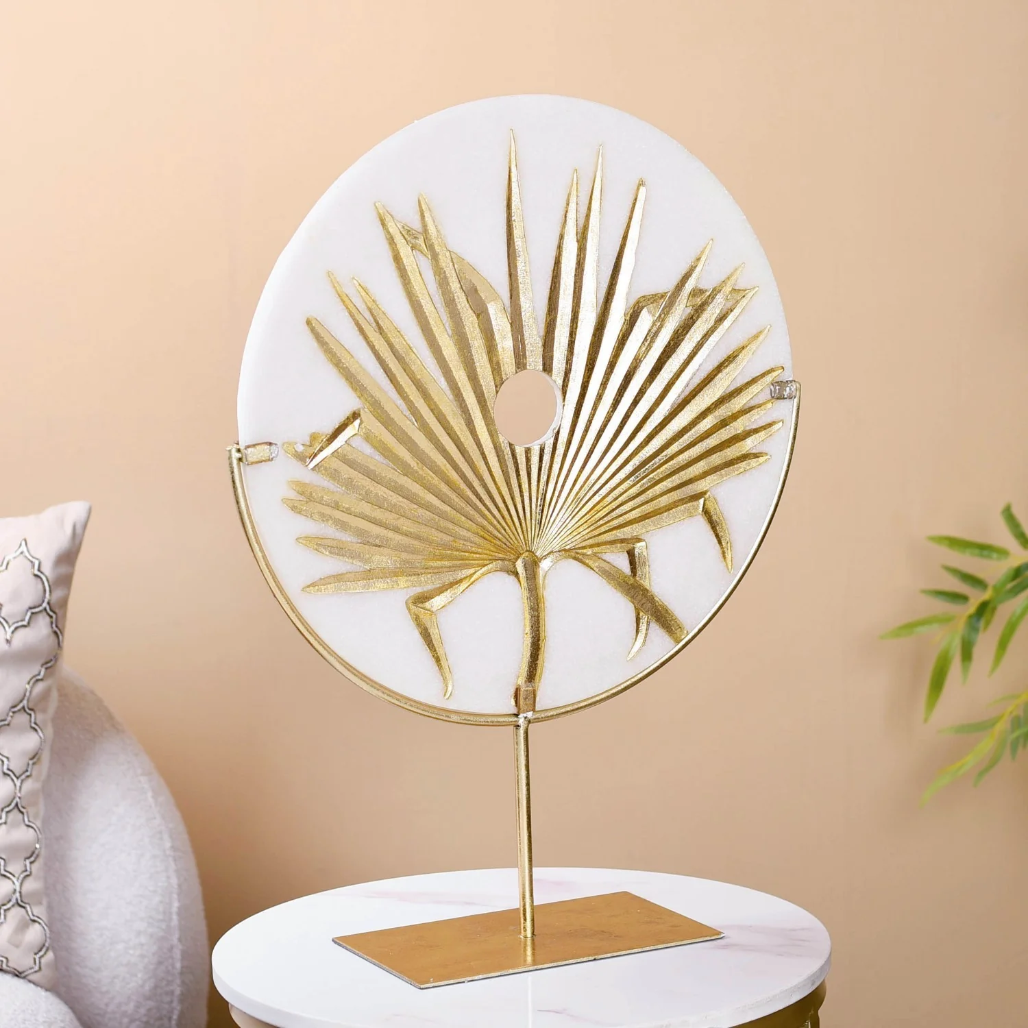 Disc Palm Leaf Luxe Table Decor - Image 2