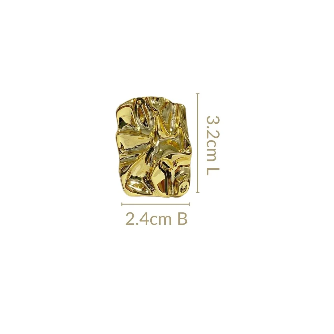 Distressed Gold Drop Earrings - Image 3