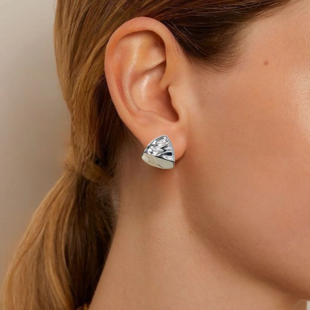 Distressed Metal Silver Studs - Image 5