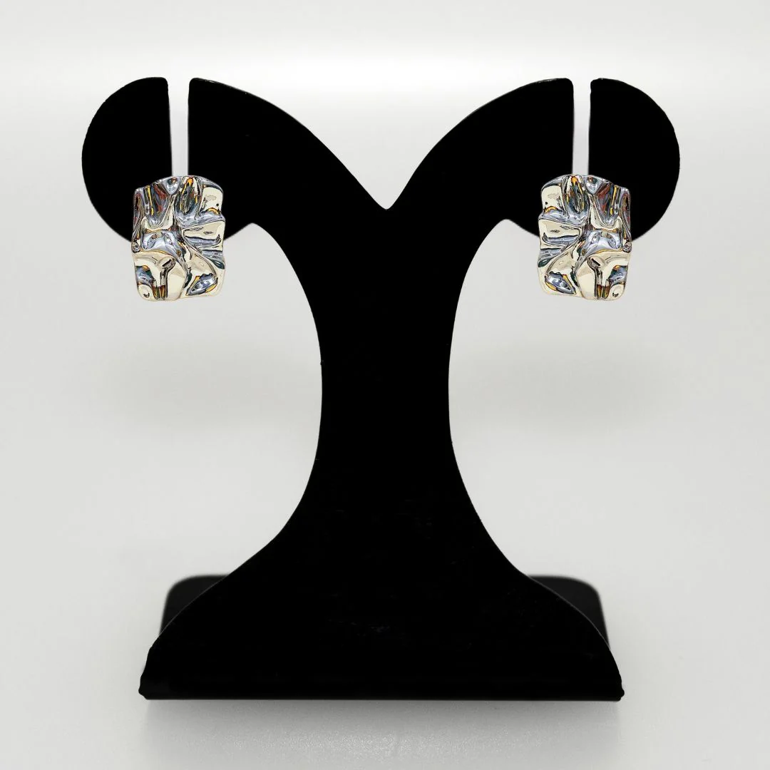 Distressed Silver Drop Earrings - Image 6