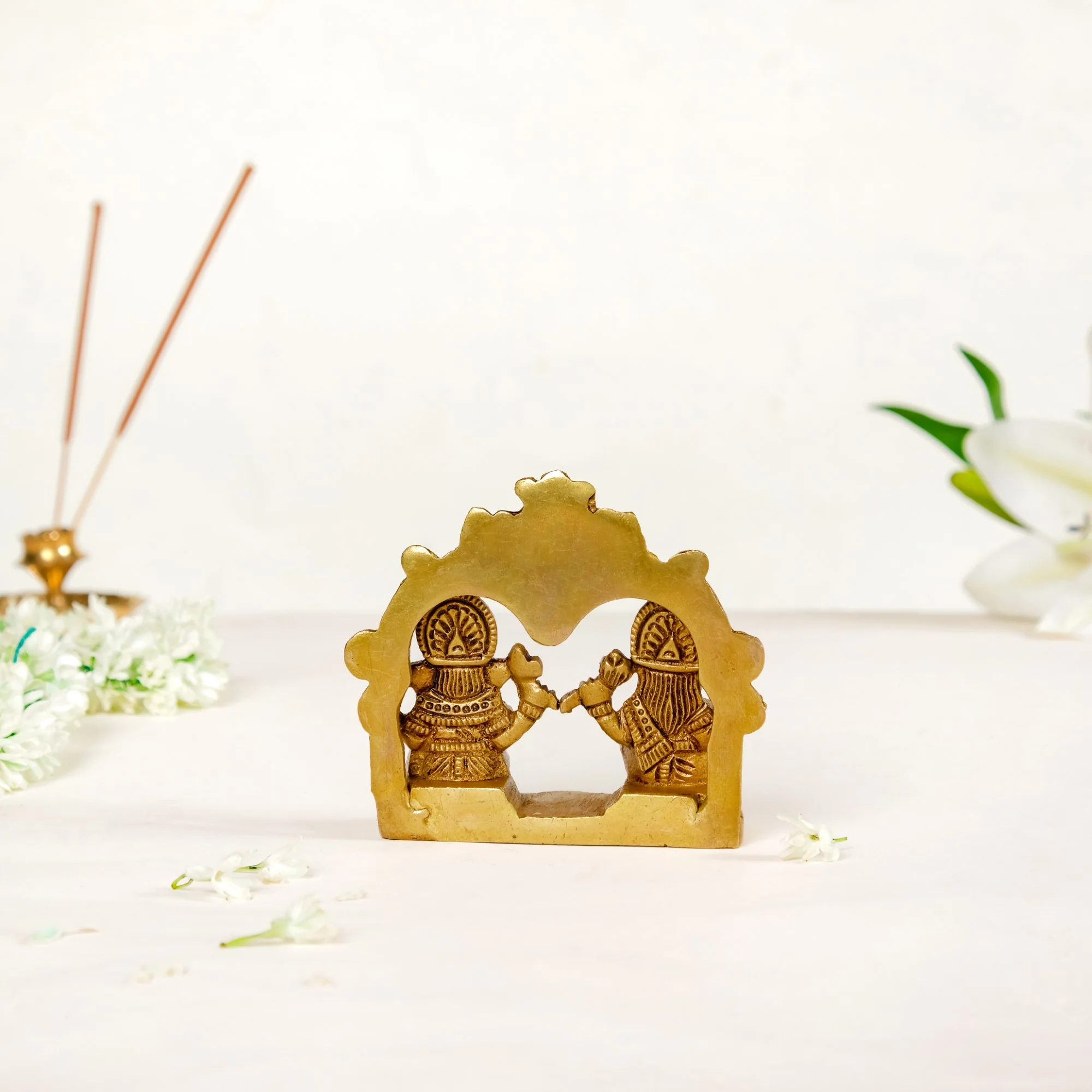 Divine Ganesh Laxmi Brass Idol 8cm - Image 9