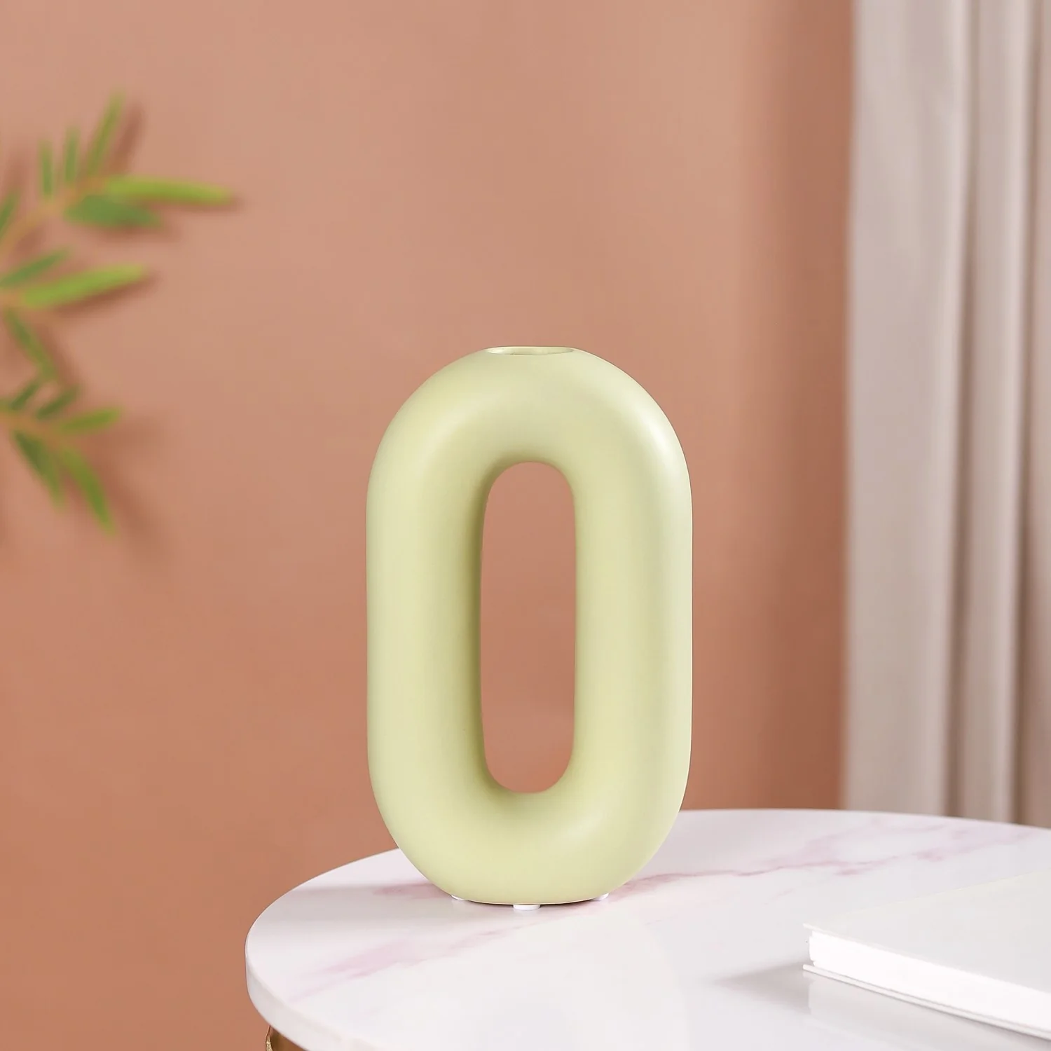 Donut Oval Vase Light Green - Image 8
