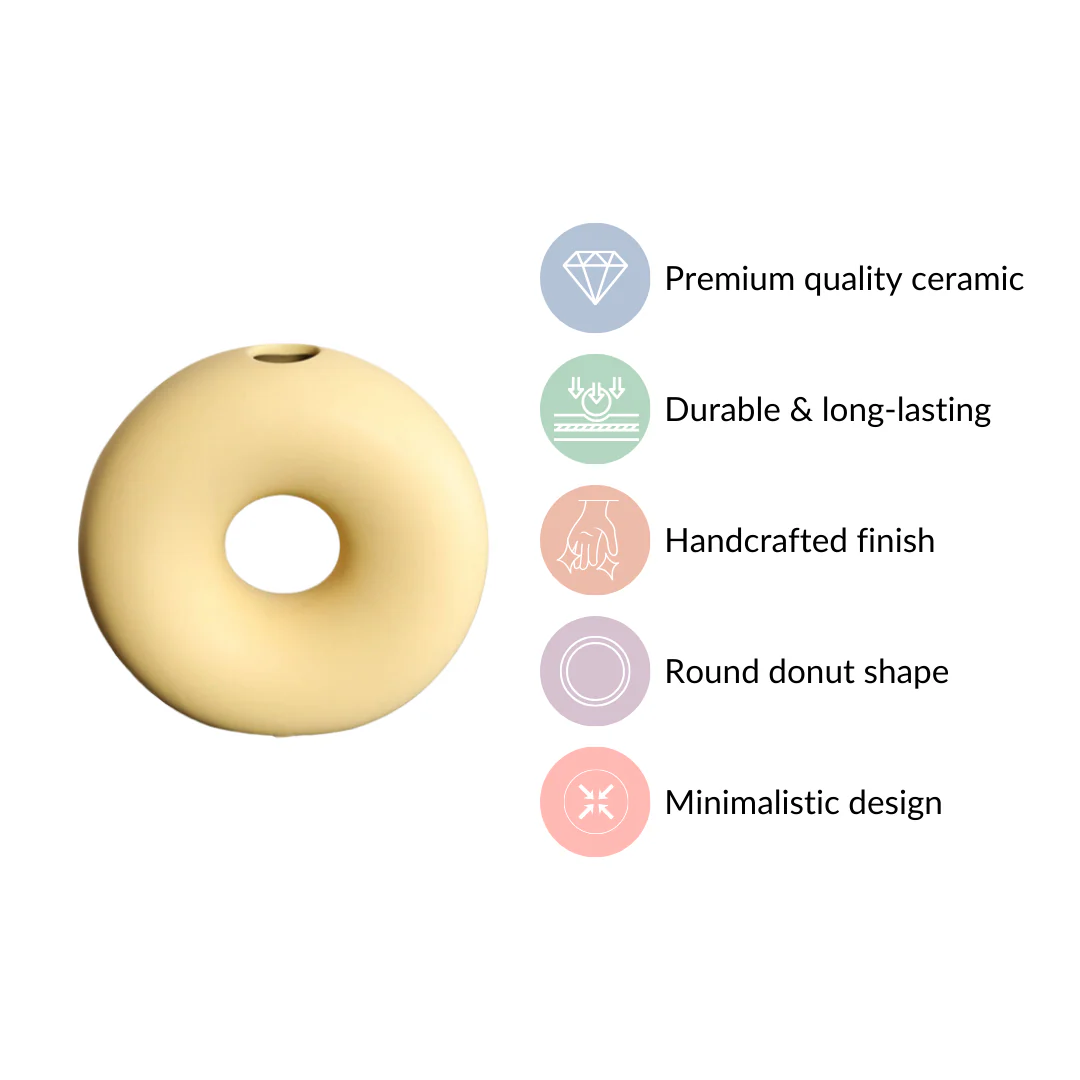 Donut Vase Pastel Yellow - Image 4