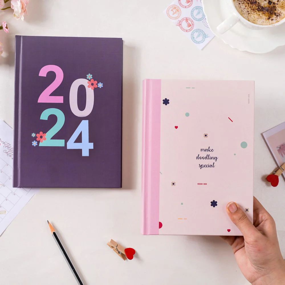Doodles And Scribbles 2023 Hardbound Diary Set Of 2 8.2 X 5.9 Inch - Image 2