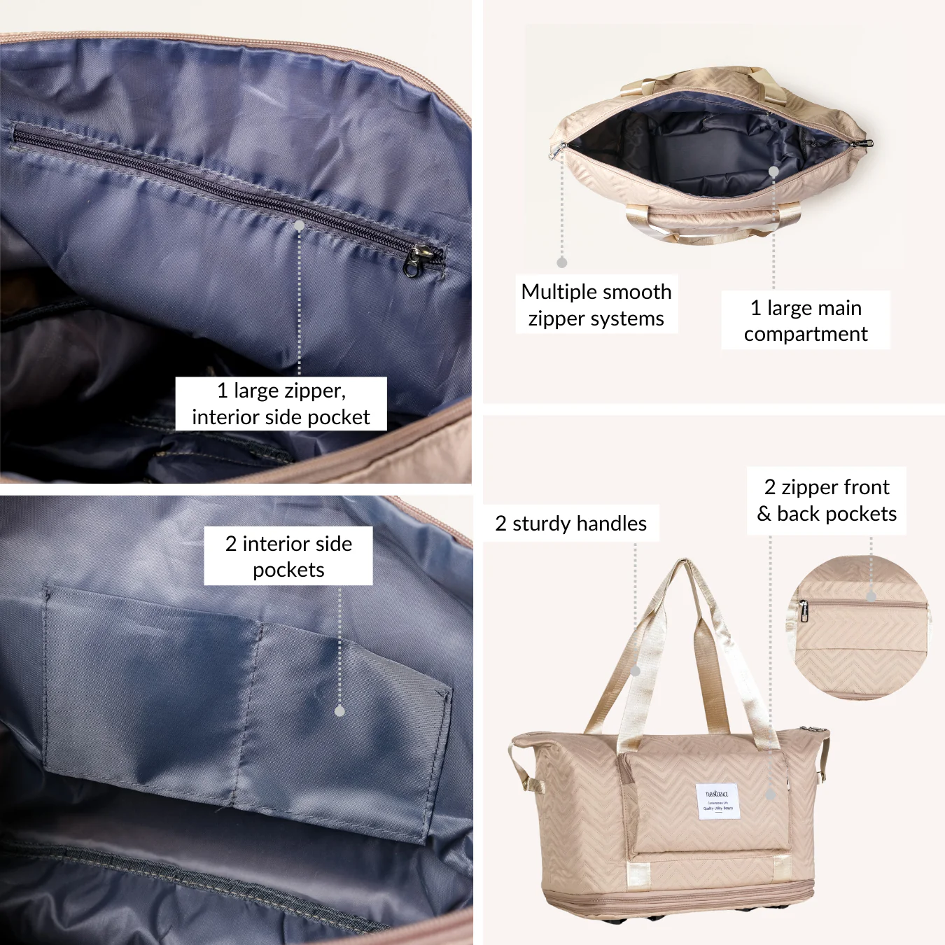 Double Expandable Movo Travel Bag With Detachable Wheels - Image 6
