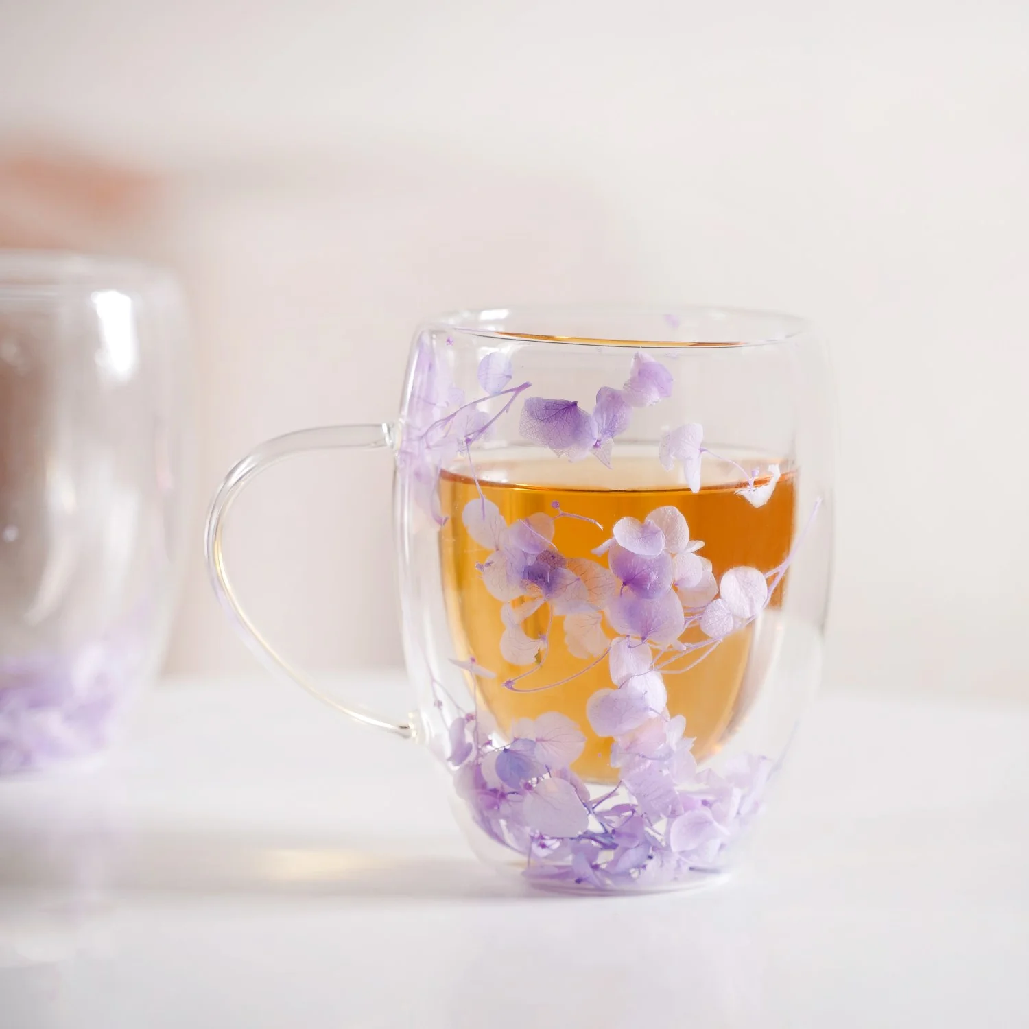 Double Wall Flower Inside Glass Insulated Mug Set Of 2 350ml - Image 9