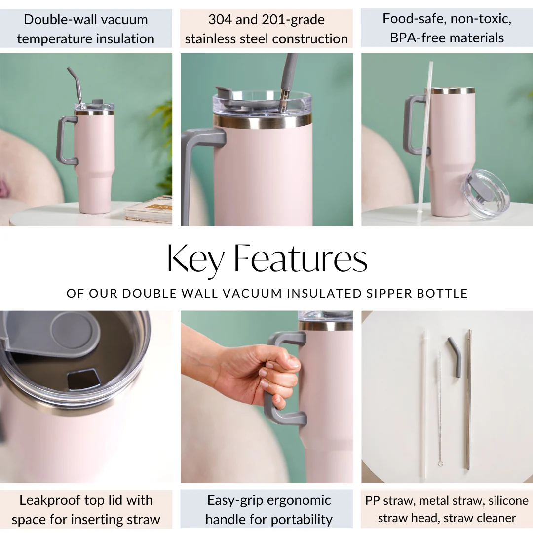 Double Wall Vacuum Insulated Sipper Bottle 1200ml - Image 5