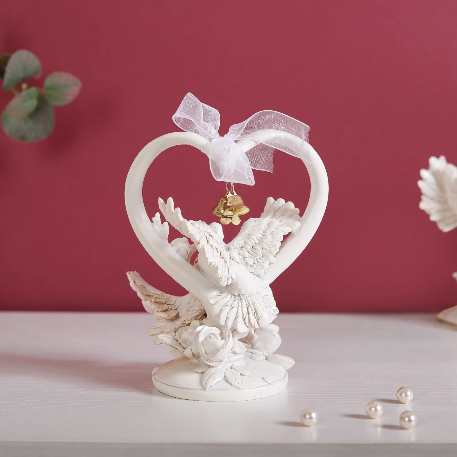 Doves Couple Showpiece Decor White - Image 8