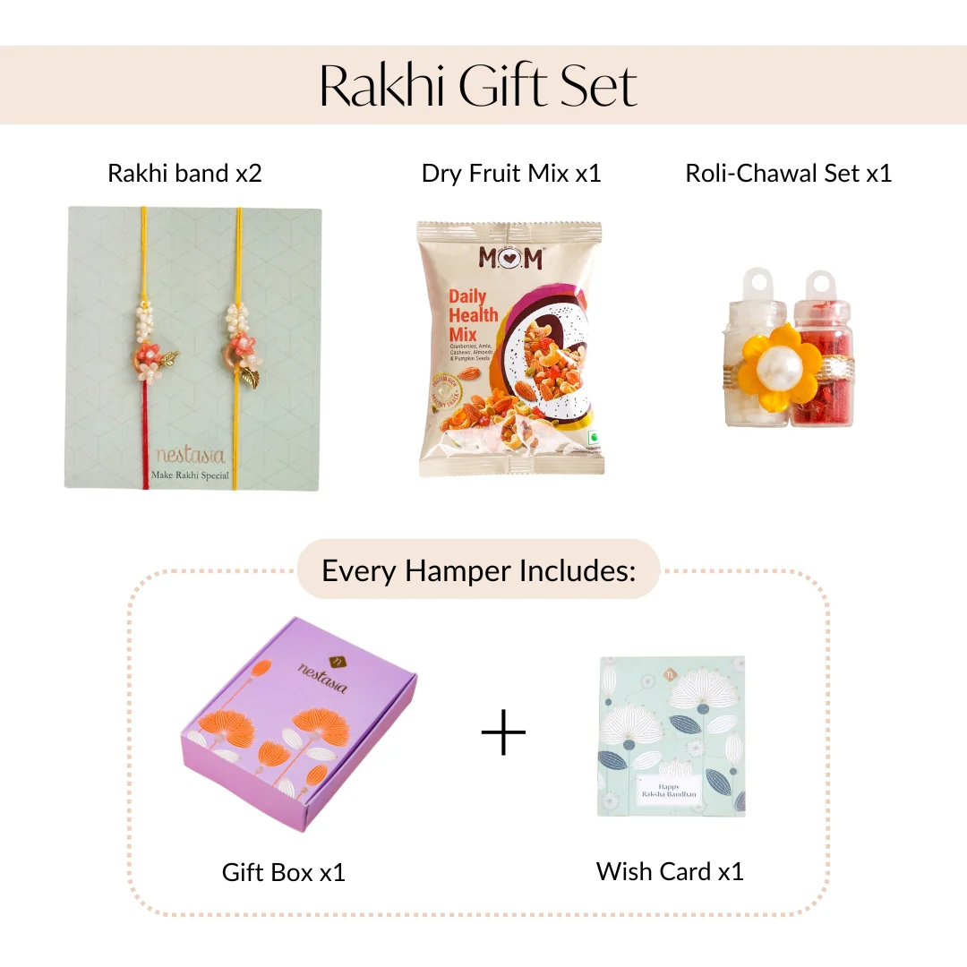 Dual Flower Rakhi Gift Set - Image 4