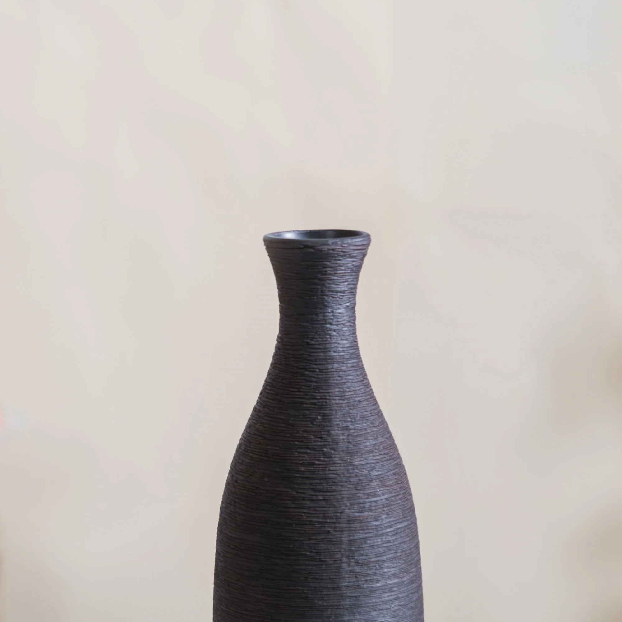 Earthy Black Pottery Ceramic Vase - Image 6