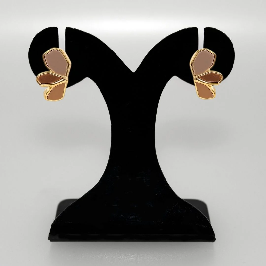 Earthy Blossom Gold Studs - Image 6