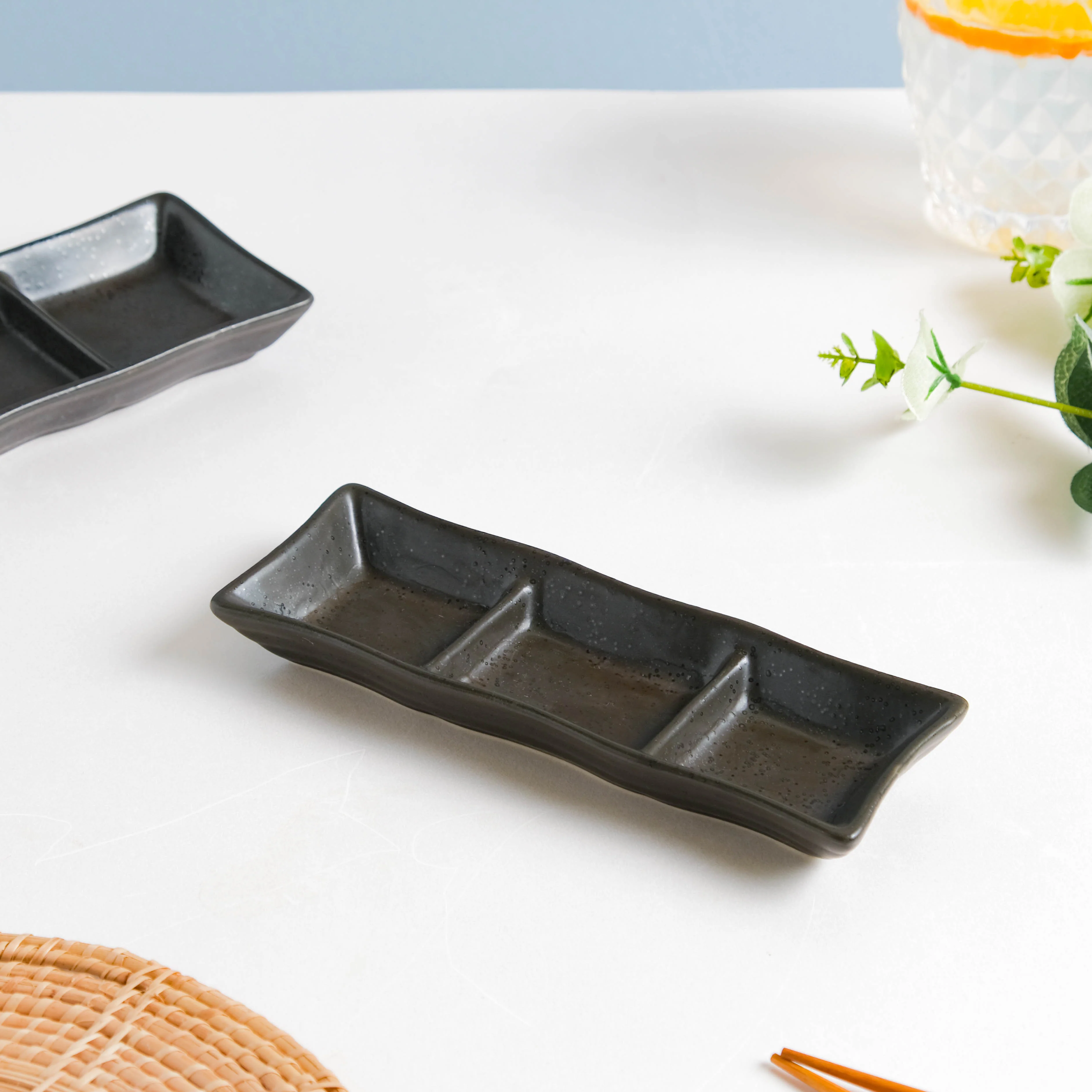 Ebony Black 3 Section Dip Plate - Image 4