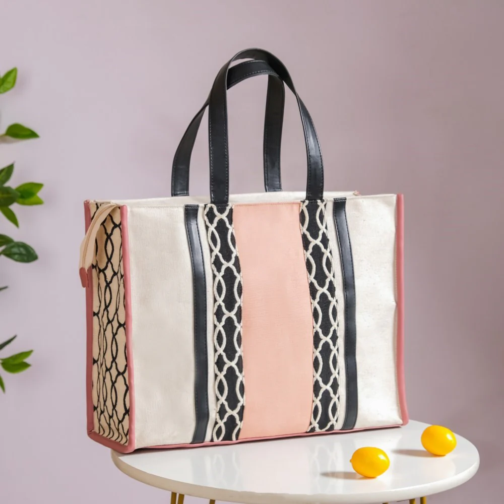 Eco Canvas Tote Bag Pink Large 17 X 12 Inch - Image 20