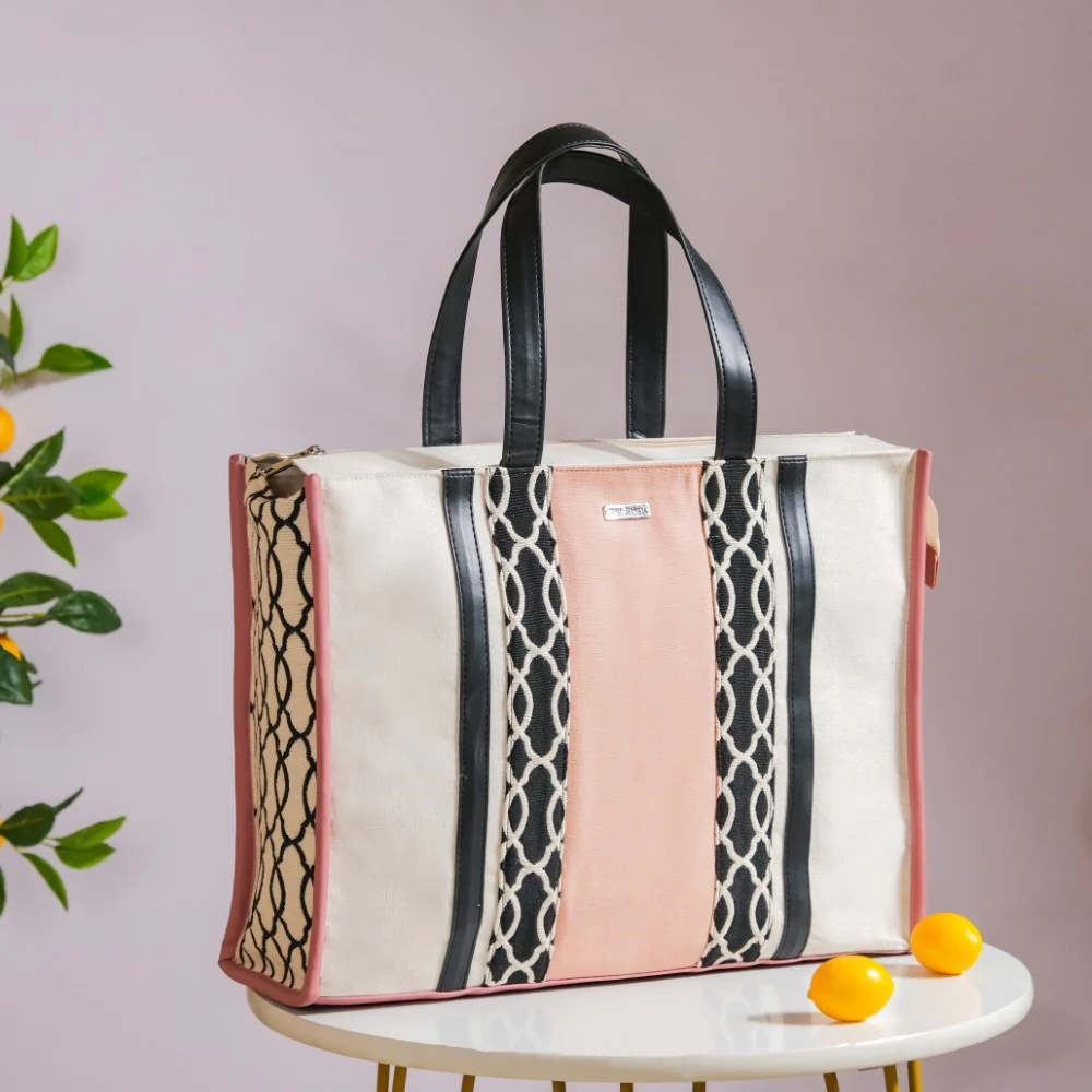 Eco Canvas Tote Bag Pink Set Of 2 - Image 6