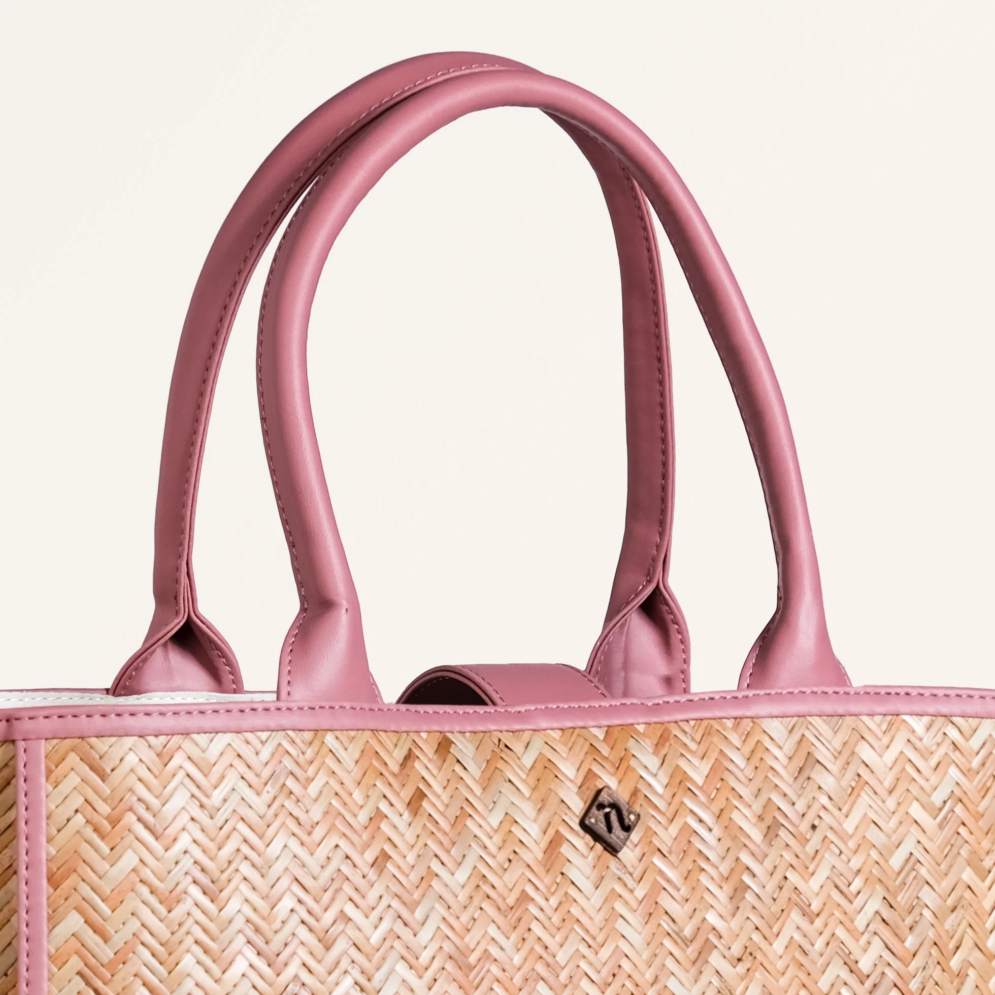 Ecofriendly Handwoven Natural BreezeBag Blush Pink Tote - Image 6