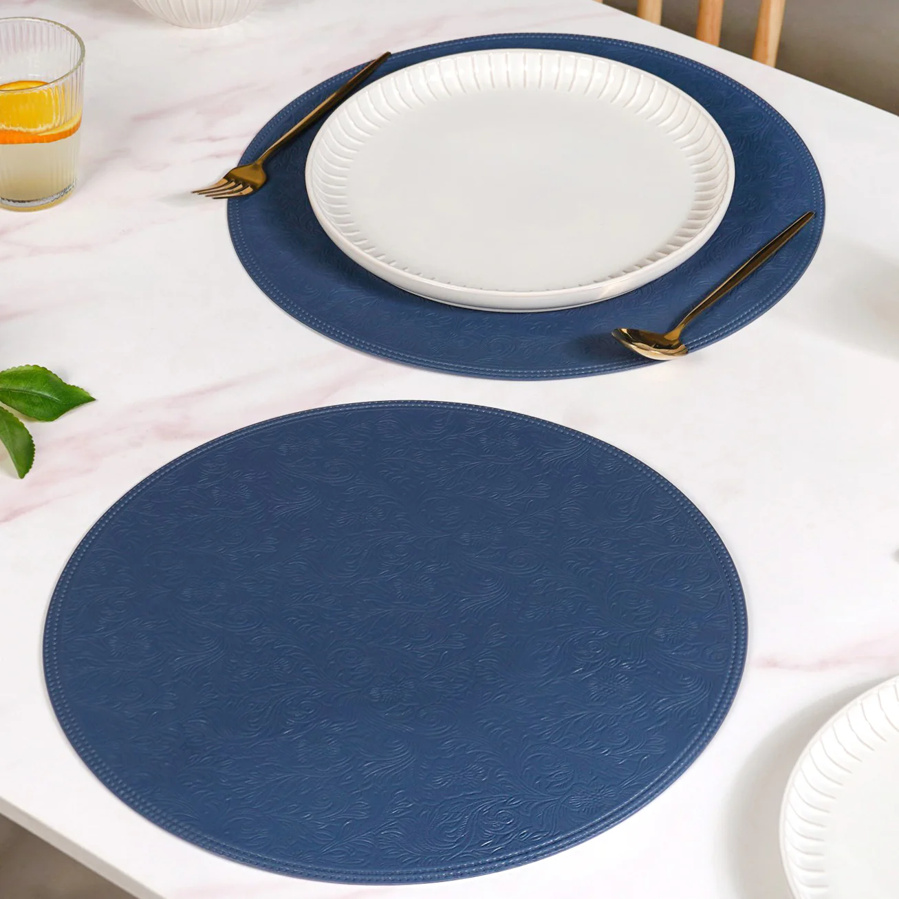 Electric Blue Round Table Mat Set Of 6 - Image 3