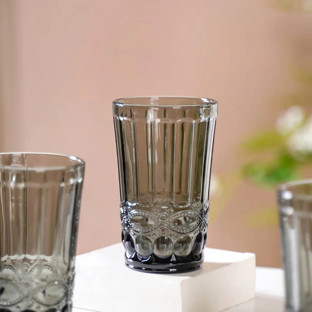 Embossed Drinking Glass Set of 4 - Image 4