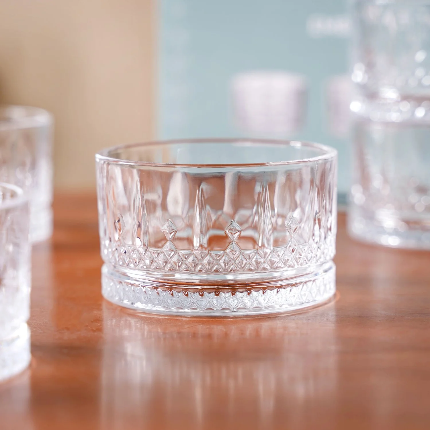 Embossed Glass Snack Bowl Set Of 6 220ml - Image 2
