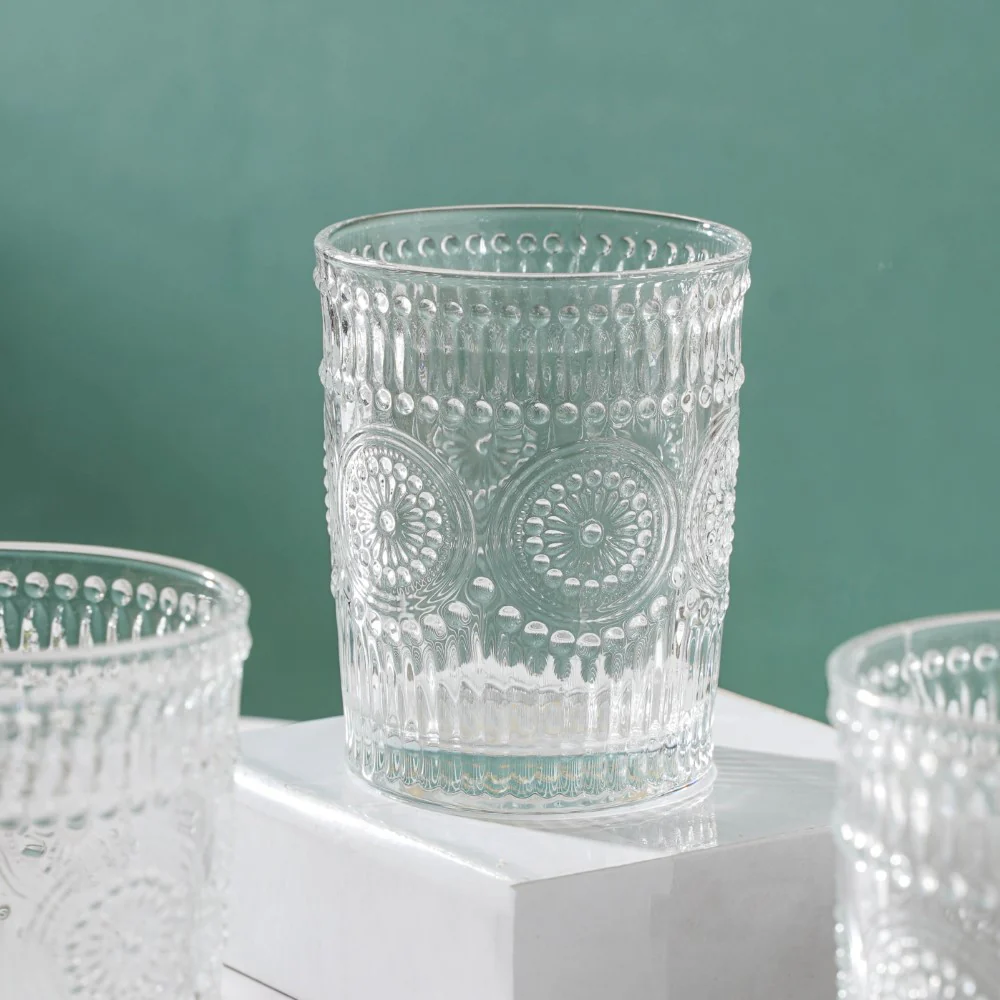 Embossed Water Glass Set of 6 250ml - Image 6