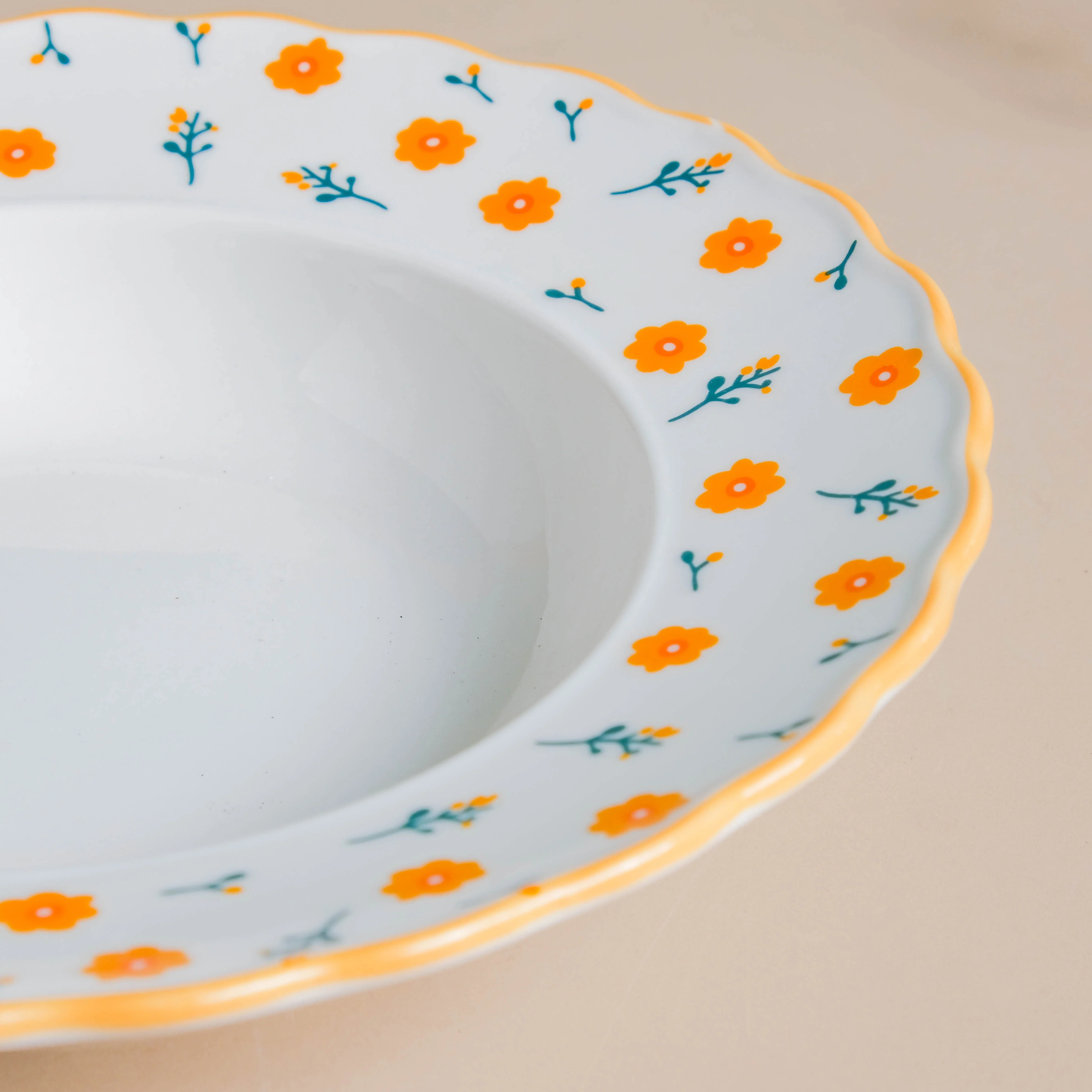 Enchanted Summer Pasta Plate Orange - Image 6