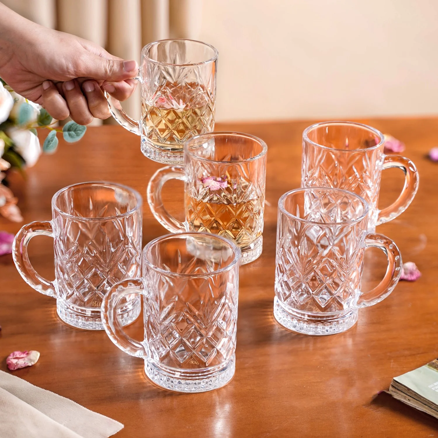 Engraved Glass Mugs Set Of 6 200ml - Image 2