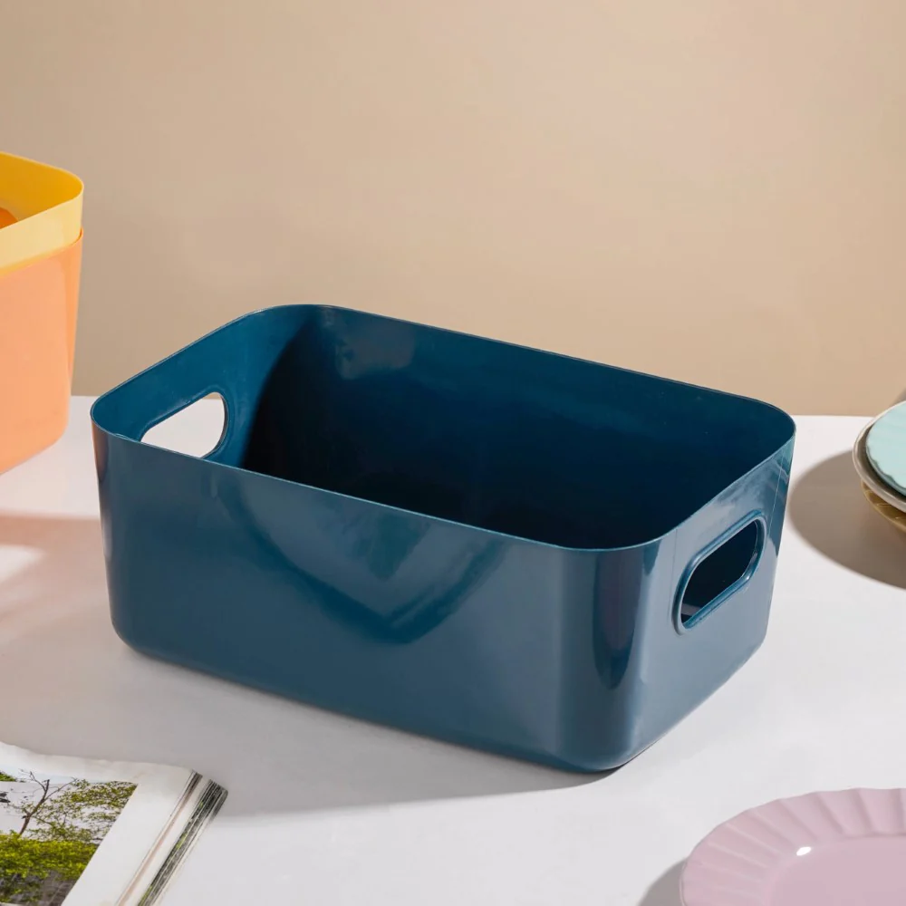 Essentials Storage Basket Blue Set Of 2 11 Inch - Image 4