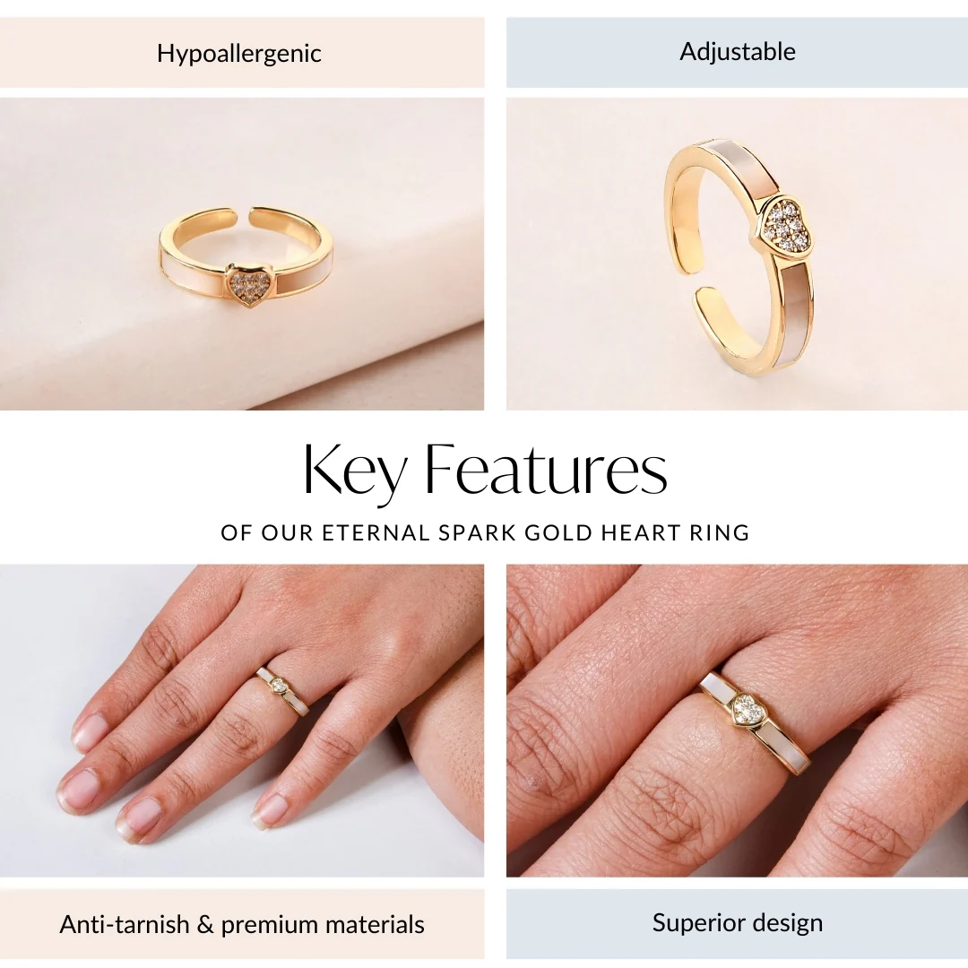 Eternal Spark Gold Heart Ring - Image 4
