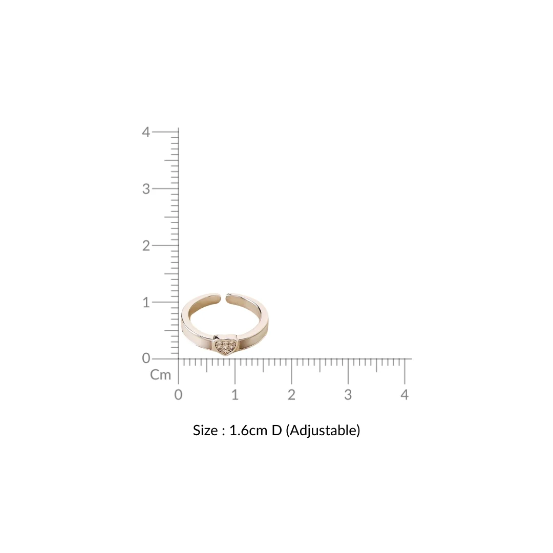 Eternal Spark Silver Heart Ring - Image 3