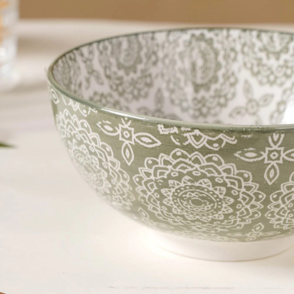 Ethnic Pattern Snack Bowl Sage Green Set Of 2 500ml - Image 9