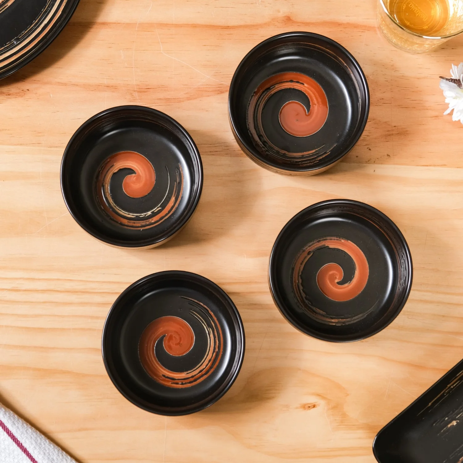 Exotic Ceramic Soup Bowls Black Set Of 4 400ml - Image 10