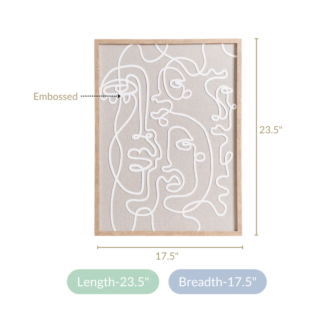 Faces Line Art Wall Decor 23x17 Inch - Image 5