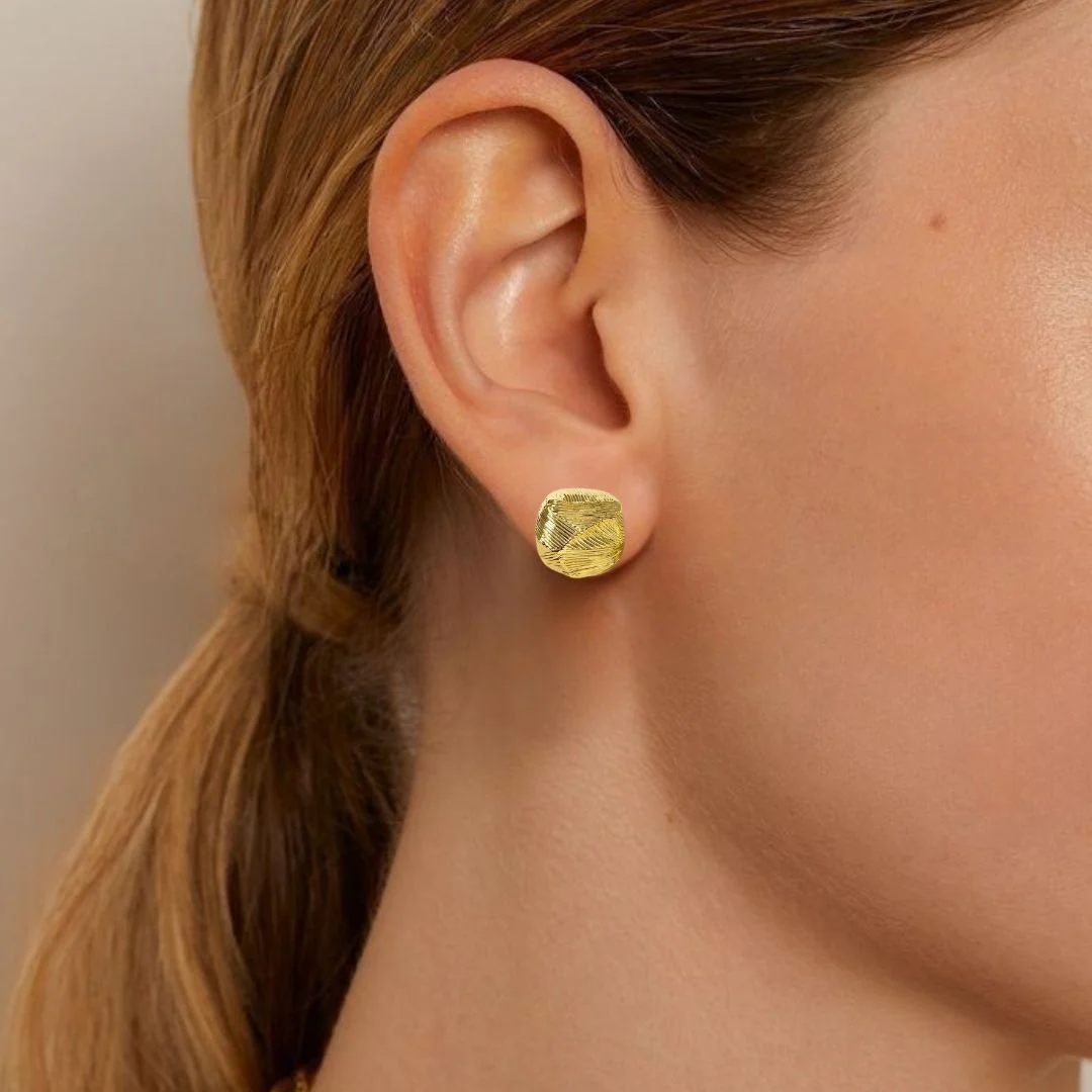 Facet Edge Studs Gold - Image 2