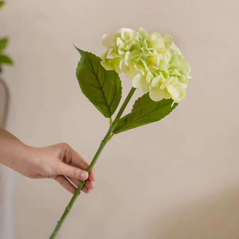 Faux Hydrangea Flower Green - Image 2