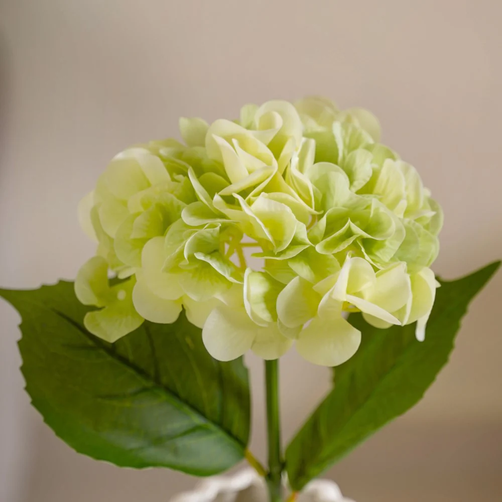 Faux Hydrangea Flower Green - Image 3
