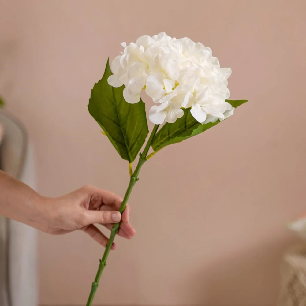 Faux Hydrangea Flower White - Image 2